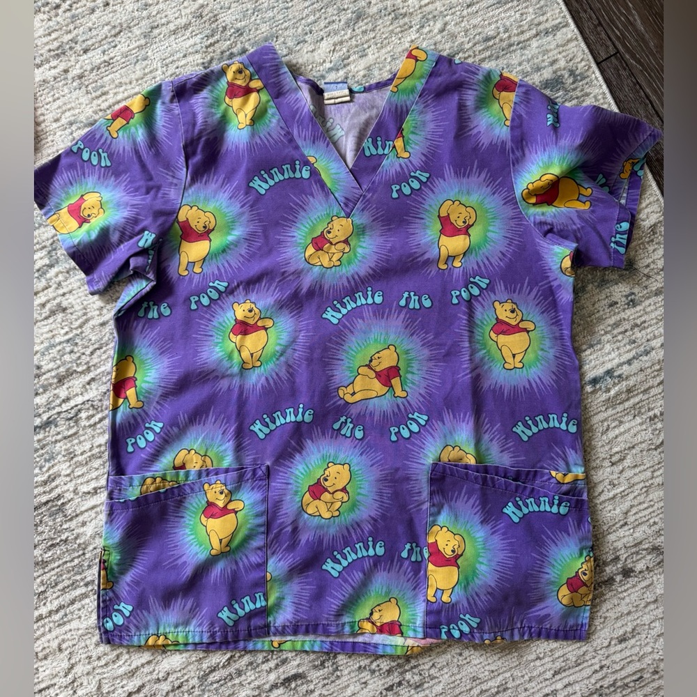 Purple Winnie the Pooh Scrub Top
